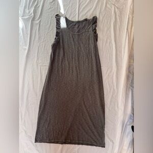 Gray Sleeveless Ruffle Dress